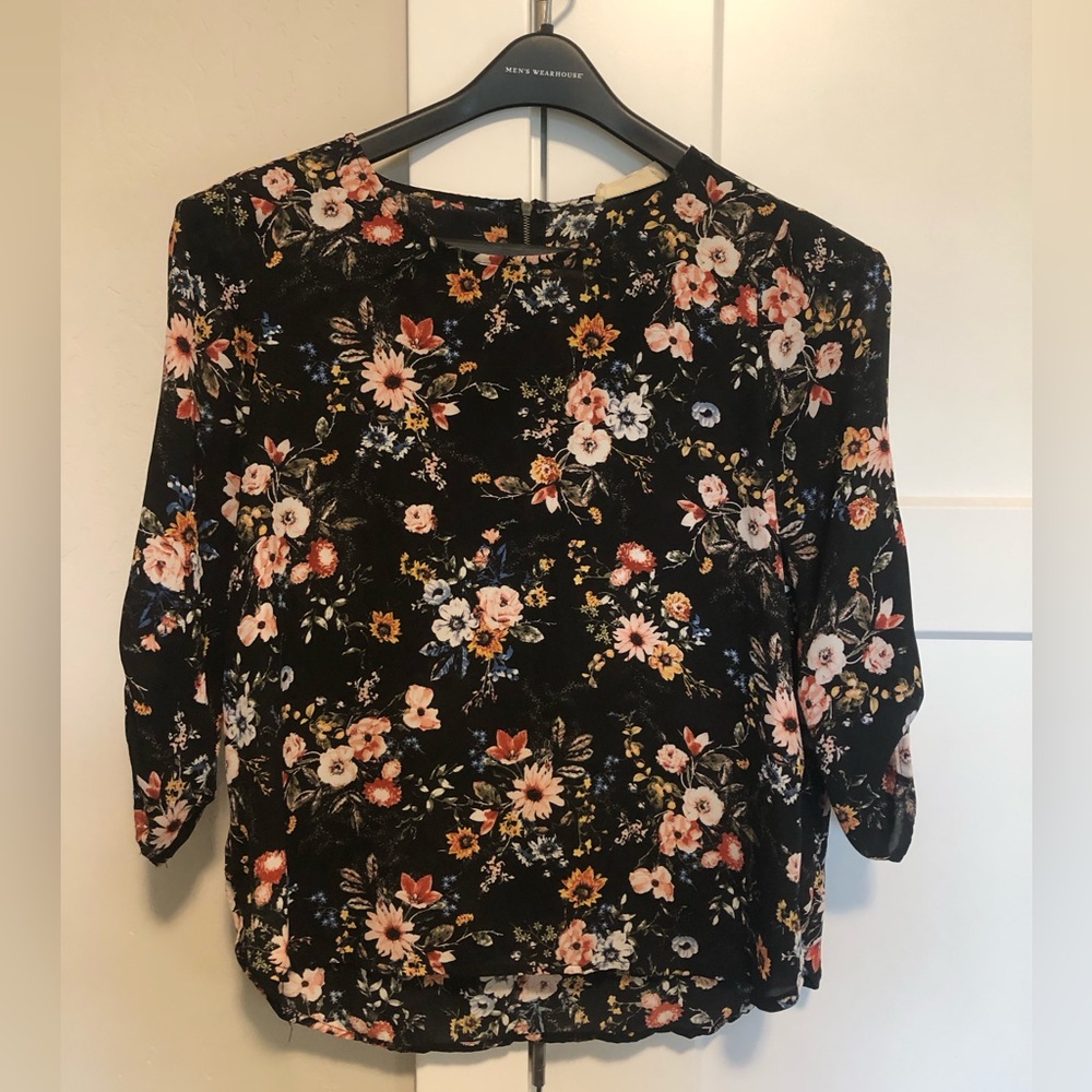 Silky floral blouse